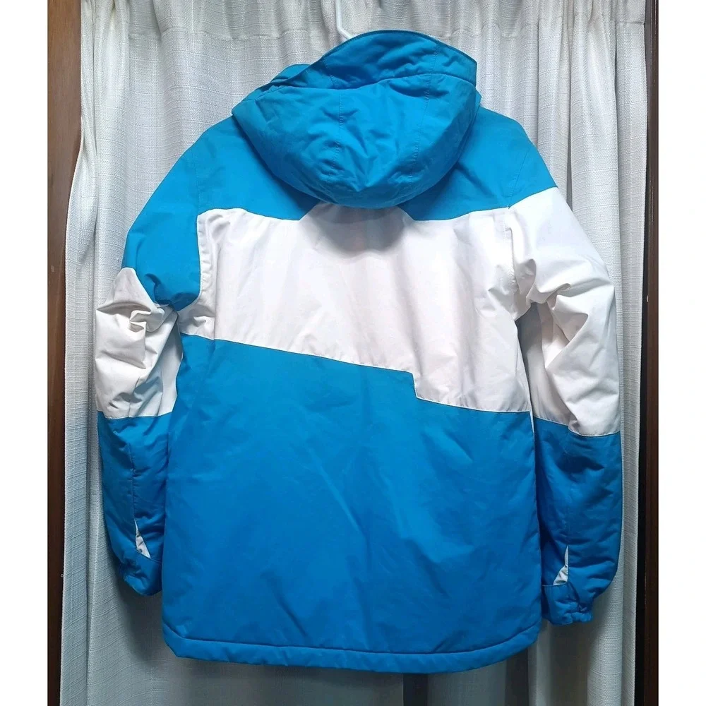 Columbia Titanium Omni-Tech Youth 14/16‎ Blue/White Omni-Heat Waterproof FLAW
